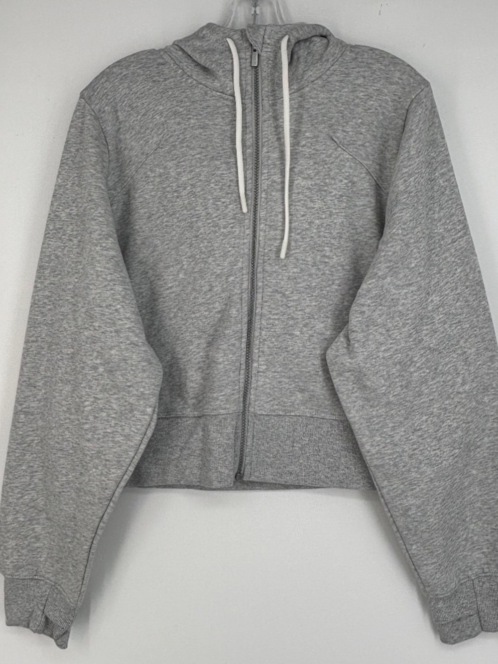 All in Motion Womens XXL Full Zip Hooded Sweatshirt Heather Gray Fleece Cropped